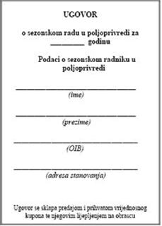 Ugovor o zapošljavanju poljoprivredi